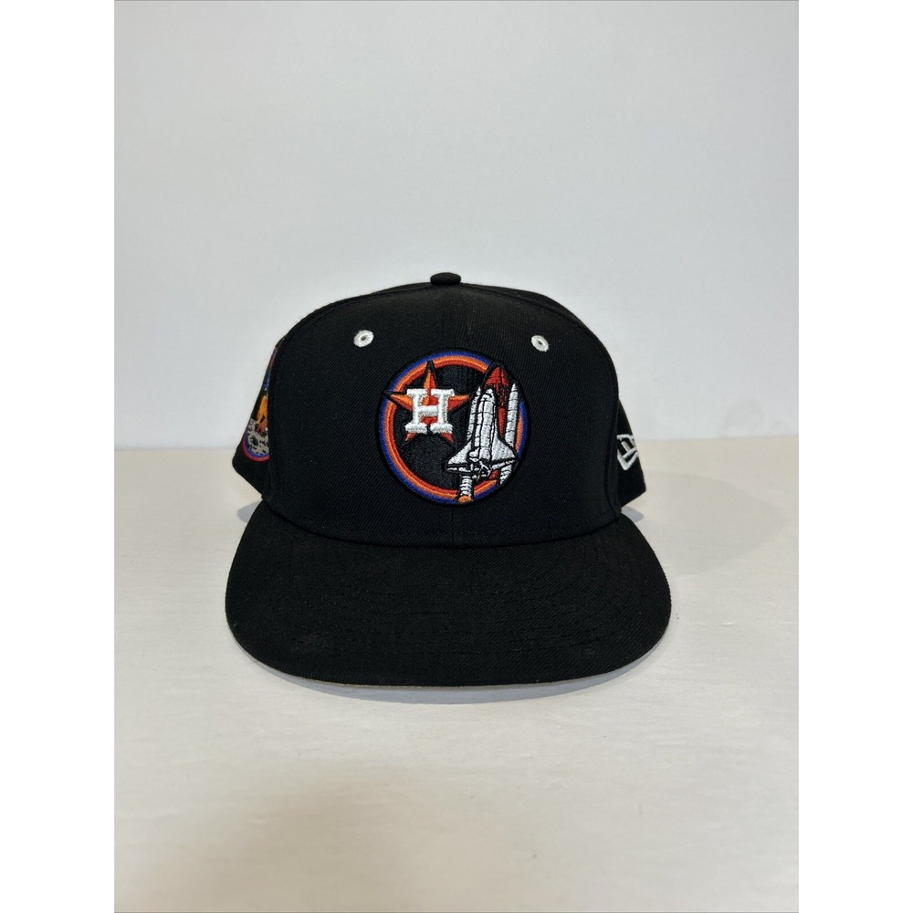 New Era Fitted Houston Astros Apollo 11 Black Hat Cap Size 7 1/4 Used
